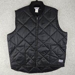Vintage Big Smith Men's XL Quilted Insulated with Pocket Work Vest Black